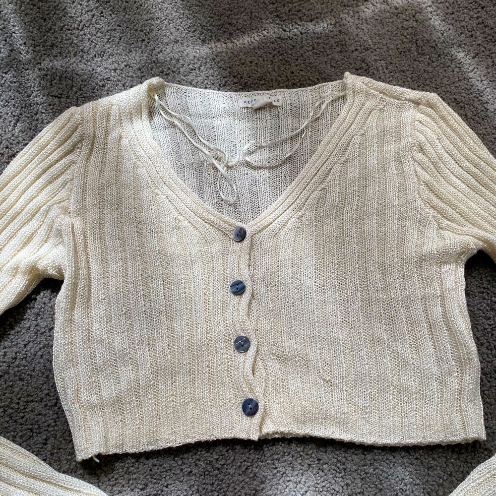 creamy color, aeropostale cropped sweater.